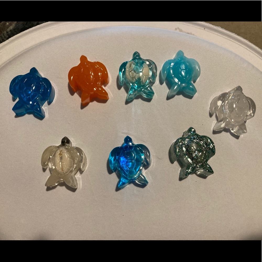 Handmade resin turtles
